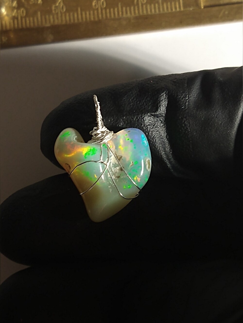 Big Opal Pendant Freeform Rough Tumbled With Matrix